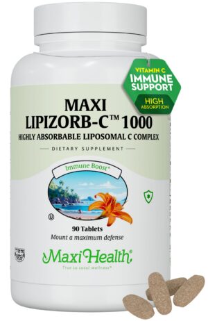 Maxi Health vitamina C liposomal 1000 mg empaque frontal