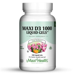 Maxi Health Vitamina D3 1000 UI cápsulas blandas paquete