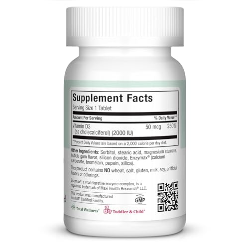 Etiqueta Maxi Health D3 2000 UI