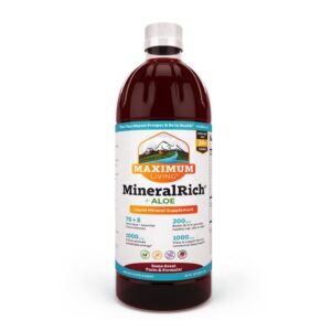 Maximum Living MineralRich con Aloe suplemento líquido botella