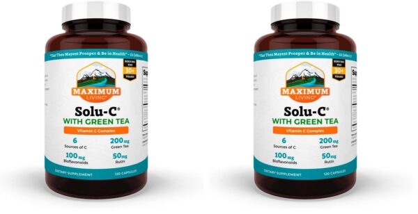 Version 1.0.0 Frente del Maximum Living Solu-C con té verde