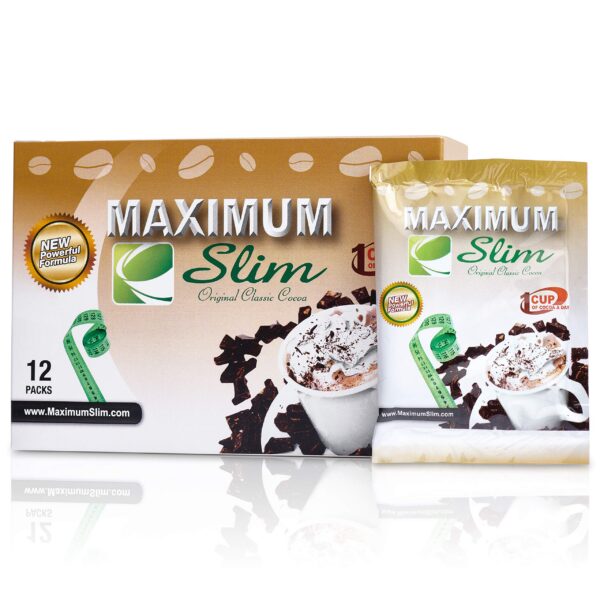 Caja frontal de Maximum Slim Cocoa Instantáneo
