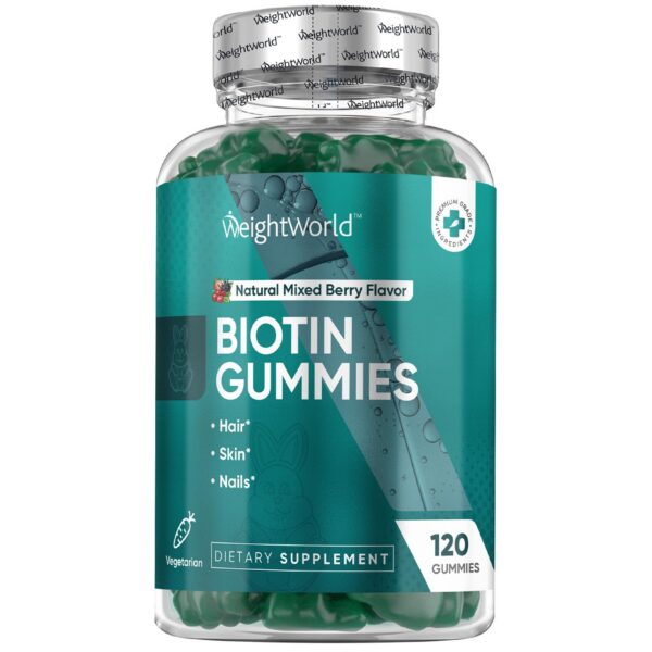 maxmedix gomitas biotina 5000mcg para cabello y piel 120 unidades