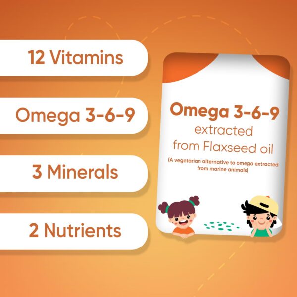 Maxmedix multivitaminas para niños 12 vitaminas omega 3,6,9