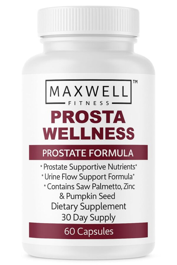 Botella Maxwell Fitness Prosta Wellnes suplemento apoyo próstata 60 cápsulas