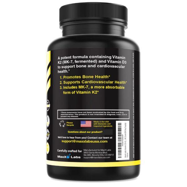 MaxX Labs vitamina d3 k2 con alta biodisponibilidad