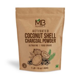 MB Herbals carbón activado coco 454 gramos envase frontal