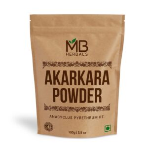 MB Herbals polvo de raíz pura Akarkara 100 gramos