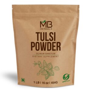 Paquete de polvo de Tulsi orgánico MB Herbals 454g