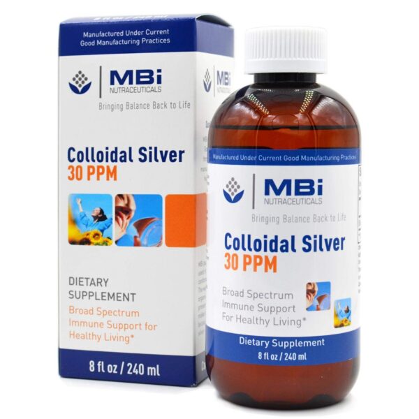 Frasco de plata coloidal MBi Nutraceuticals