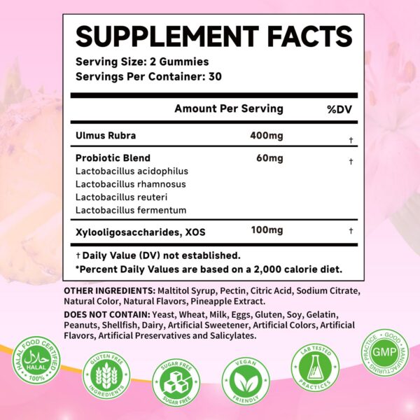 Frasco de Gomitas probióticas piña