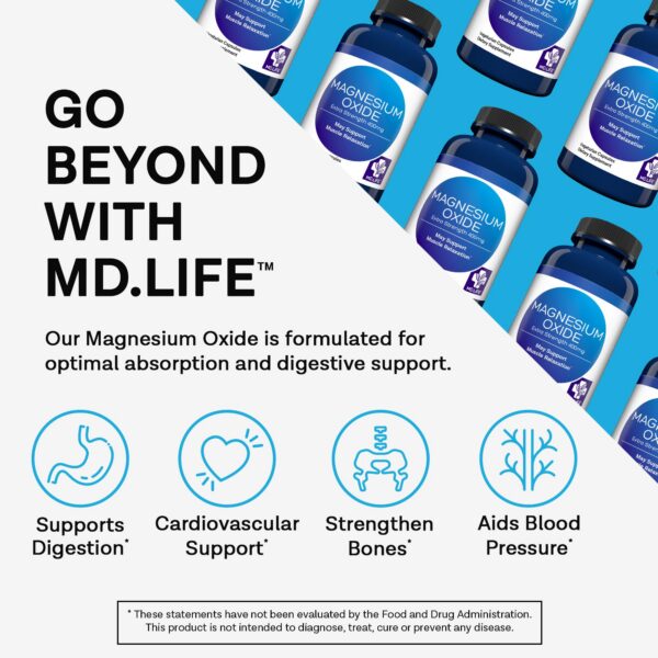 Version 1.0.0 Etiqueta frontal de MD.LIFE Óxido de magnesio