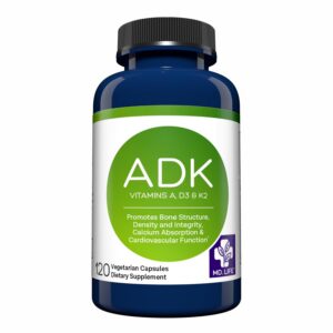 Suplemento vitaminas A D K MD.LIFE cápsulas para salud ósea y corazón