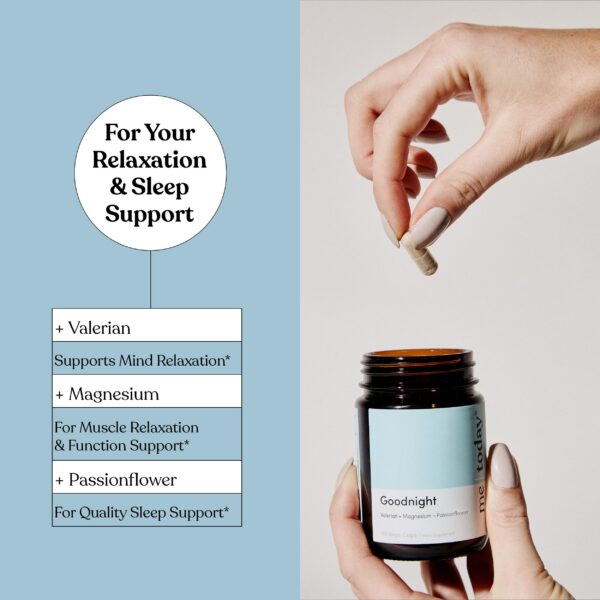 Etiqueta frontal del producto Me Today Goodnight