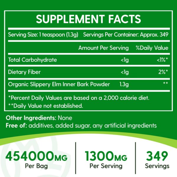 Etiqueta Slippery Elm en frasco
