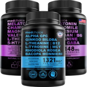 MEDCHOICE paquete melatonina y nootrópico 180 y 60 cápsulas