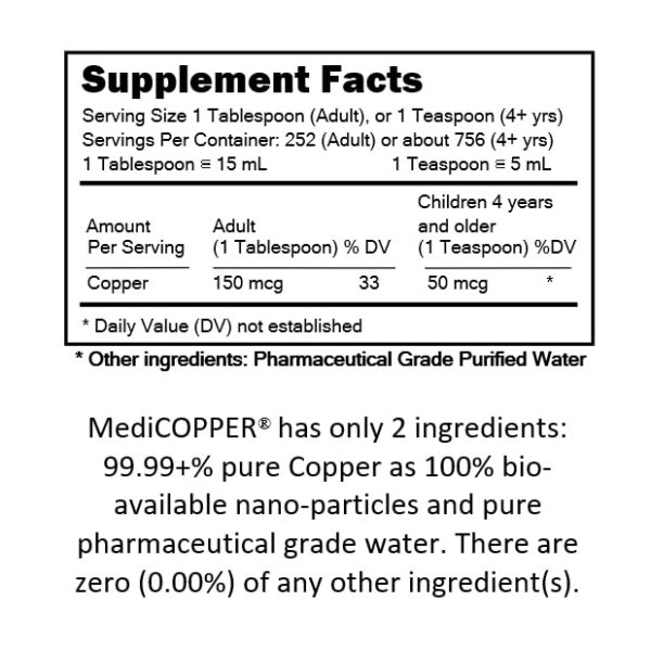 Frasco opaco sin BPA de MediCOPPER