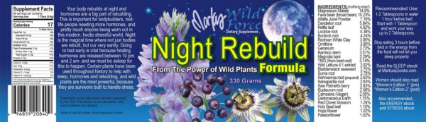 medida polvo Night Rebuild para mezcla con agua o jugo
