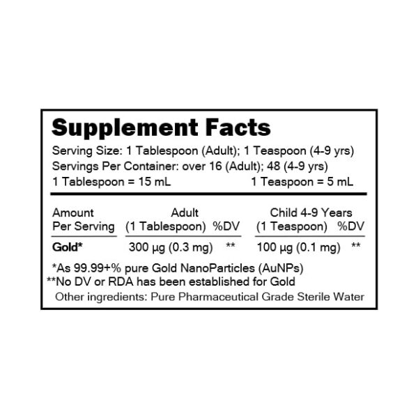 MediGOLD etiqueta detallada de producto
