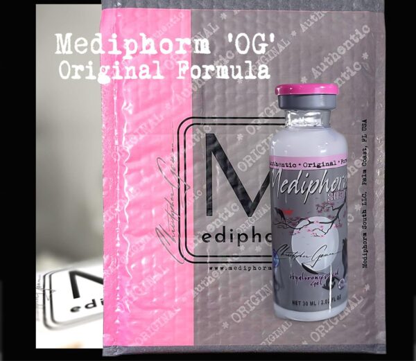 Detalle de la etiqueta de Mediphorm Ácido Hialurónico 30ml
