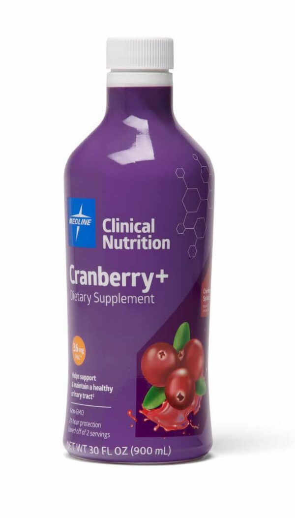 Medline Cranberry+ suplemento líquido salud urinaria frasco frontal