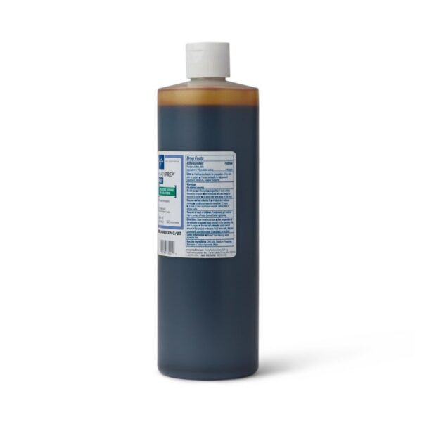 Solución povidona yodo Medline 1 pinta etiqueta lateral