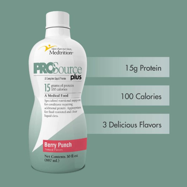 Etiqueta lateral de Medtrition ProSource Plus Berry Punch