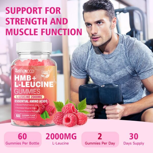 Frasco de gomitas HMB y L-Leucina