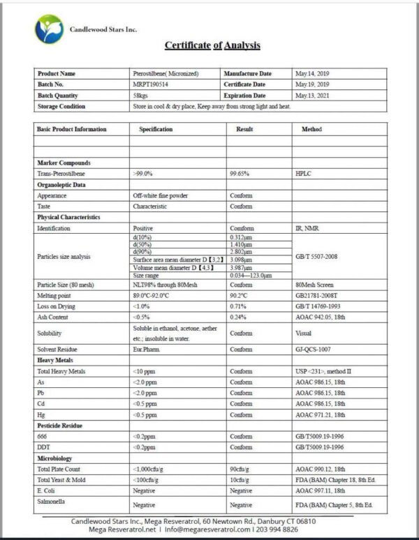 Cápsulas vegetarianas Mega Pterostilbene