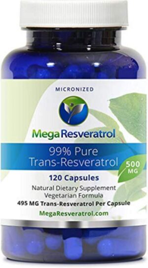 Version 1.0.0 Mega Resveratrol frasco frontal