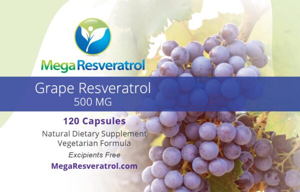 Etiqueta frontal de Mega Resveratrol