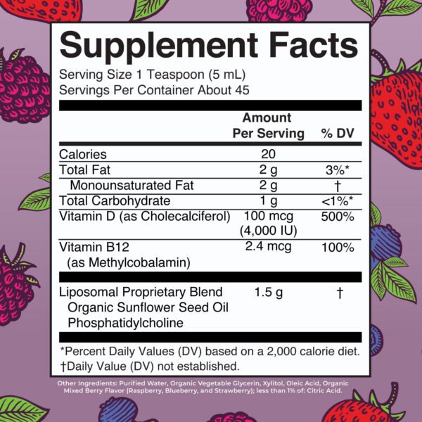 Megadose vitamina d3 liposomal suplemento frasco front