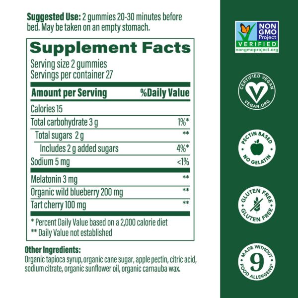 Gomitas MegaFood melatonina 3mg presentación lateral