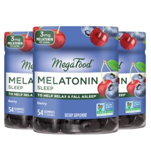 MegaFood gomitas melatonina 3mg sabor baya 54 unidades