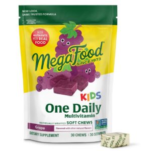 Caja de MegaFood Kids One Daily Multivitamin Gomitas sabor Uva
