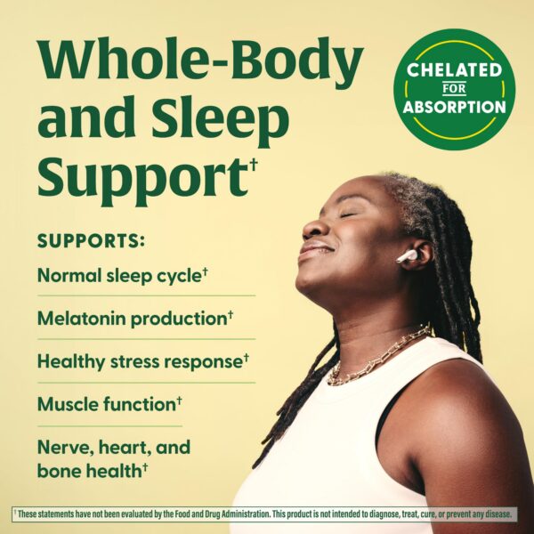 Botella lateral del suplemento Magnesium Glycinate