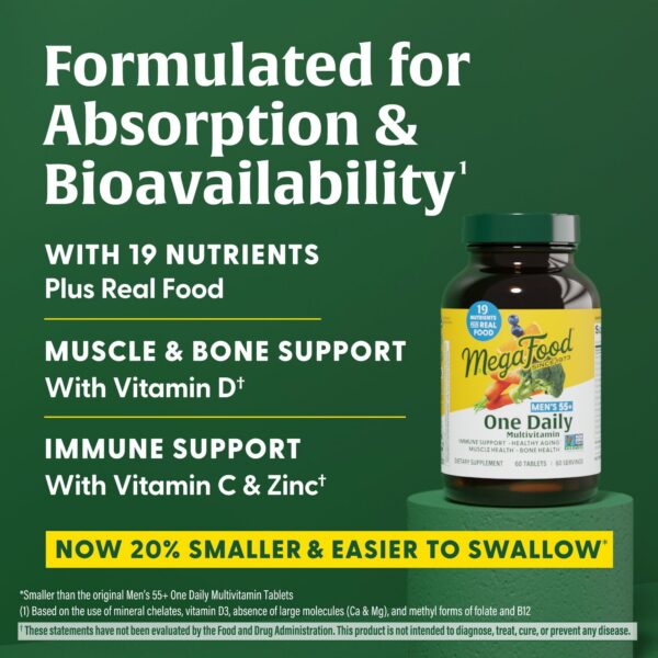 Etiqueta del multivitaminico MegaFood para hombres 55+