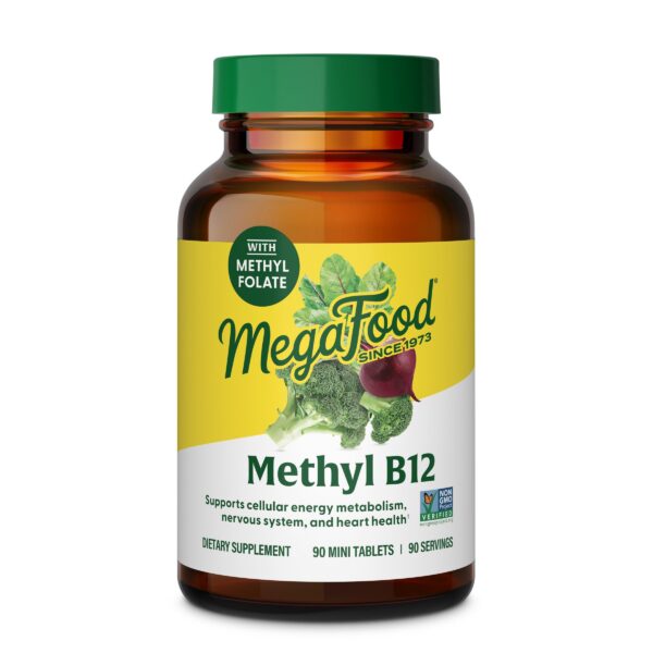 Megafood metil b12 suplemento vegano 90 tabletas energía sistema nervioso