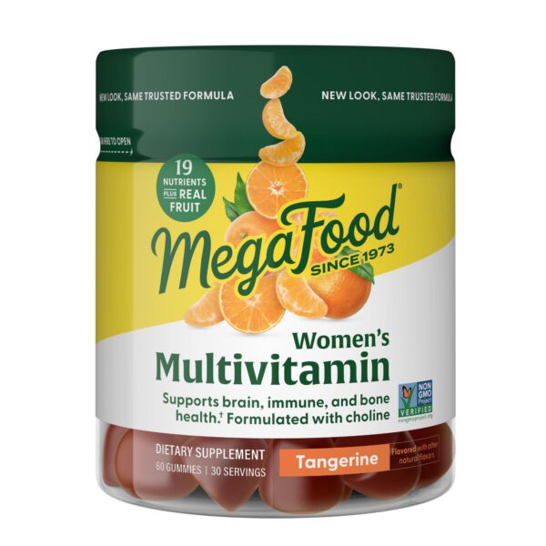MegaFood multivitaminas gominolas para mujeres sabor mandarina