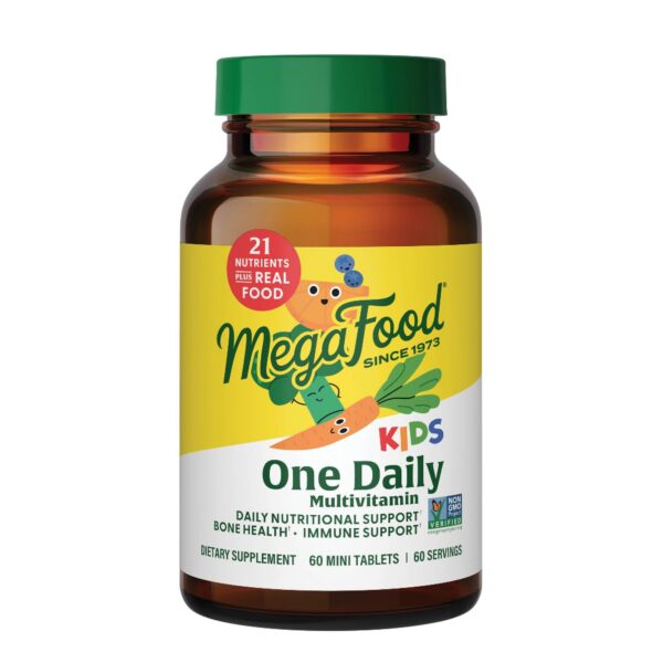 Version 1.0.0 MegaFood multivitamínico diario para niños 60 tabletas envase frontal