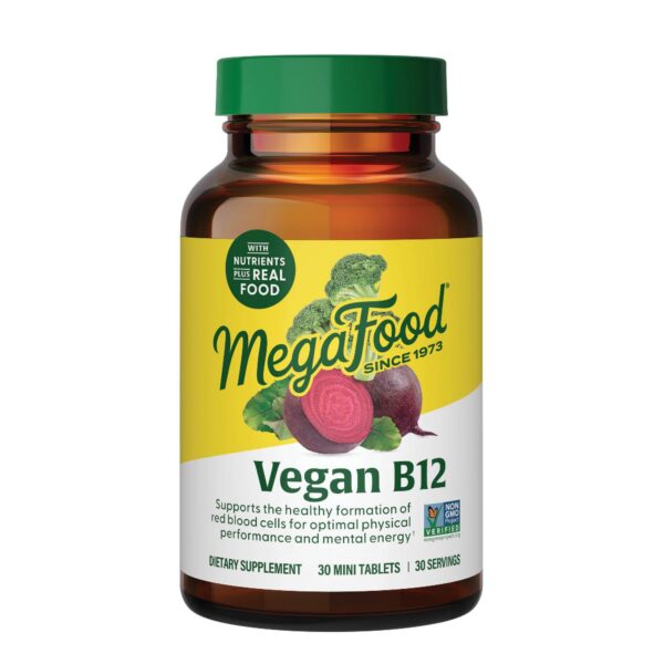 MegaFood vitamina b12 vegana suplemento 30 tabletas