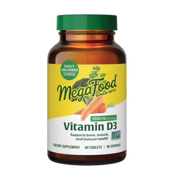 Version 1.0.0 MegaFood vitamina D3 1000 UI suplemento 90 tabletas