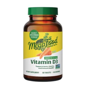 MegaFood Vitamina D3 1000 UI tabletas para salud integral