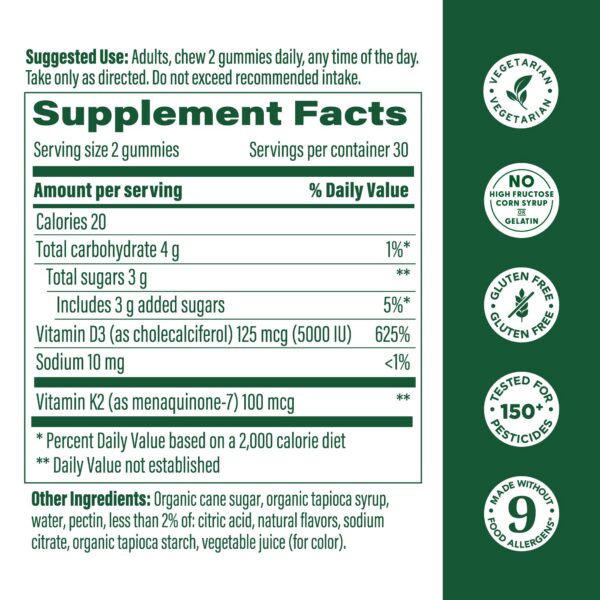 Version 1.0.0 Etiqueta frontal de gomitas D3 K2
