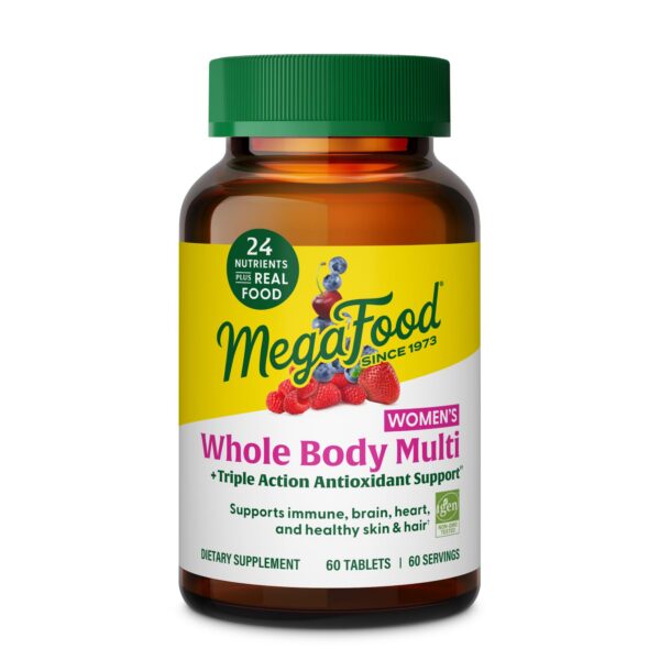 Frasco MegaFood Whole Body Multivitamin para mujeres