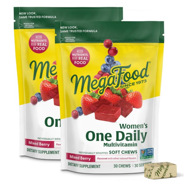 Etiqueta frontal del MegaFood Women’s One Daily Multivitamin Soft Chews