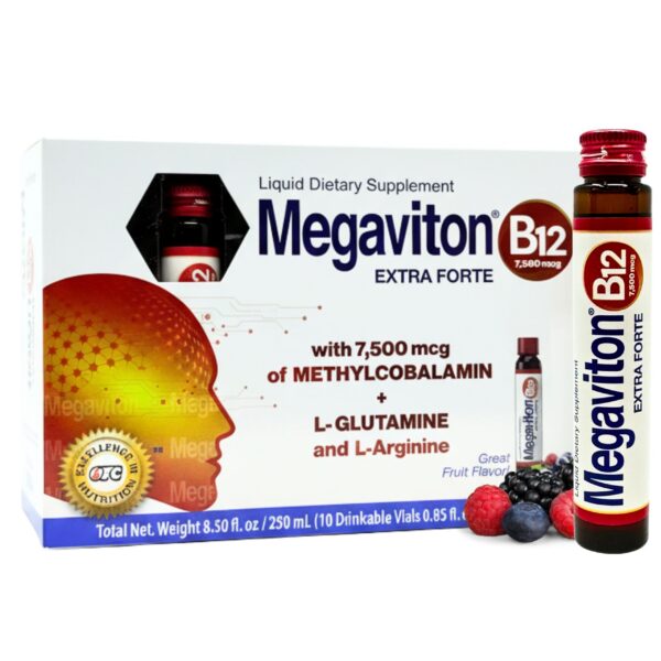 Megaviton B12 Extra Forte frasco y etiqueta