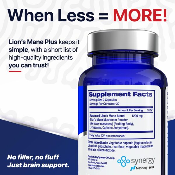 Mejora enfoque y energía con Focus Factor Lions Mane Plus