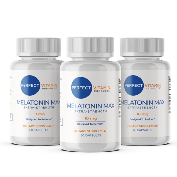 Frontal de la etiqueta de Melatonina 10 mg MAX