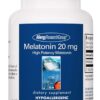 Melatonina 20mg Allergy Research Group frasco y cápsulas